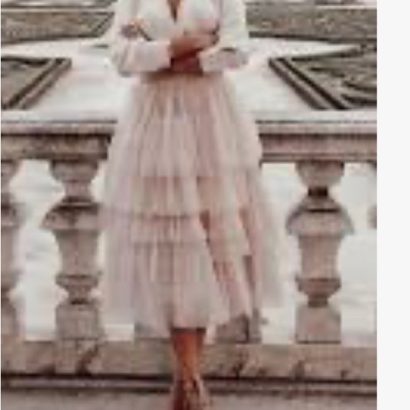 NWT ChicWish Tulle Layered Midi Skirt - Picture 2 of 5